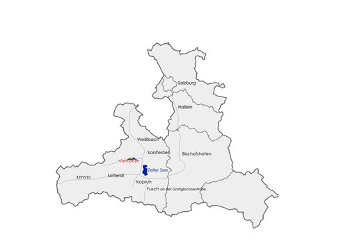 Overview map of the province of Salzburg | © viehhofen.at